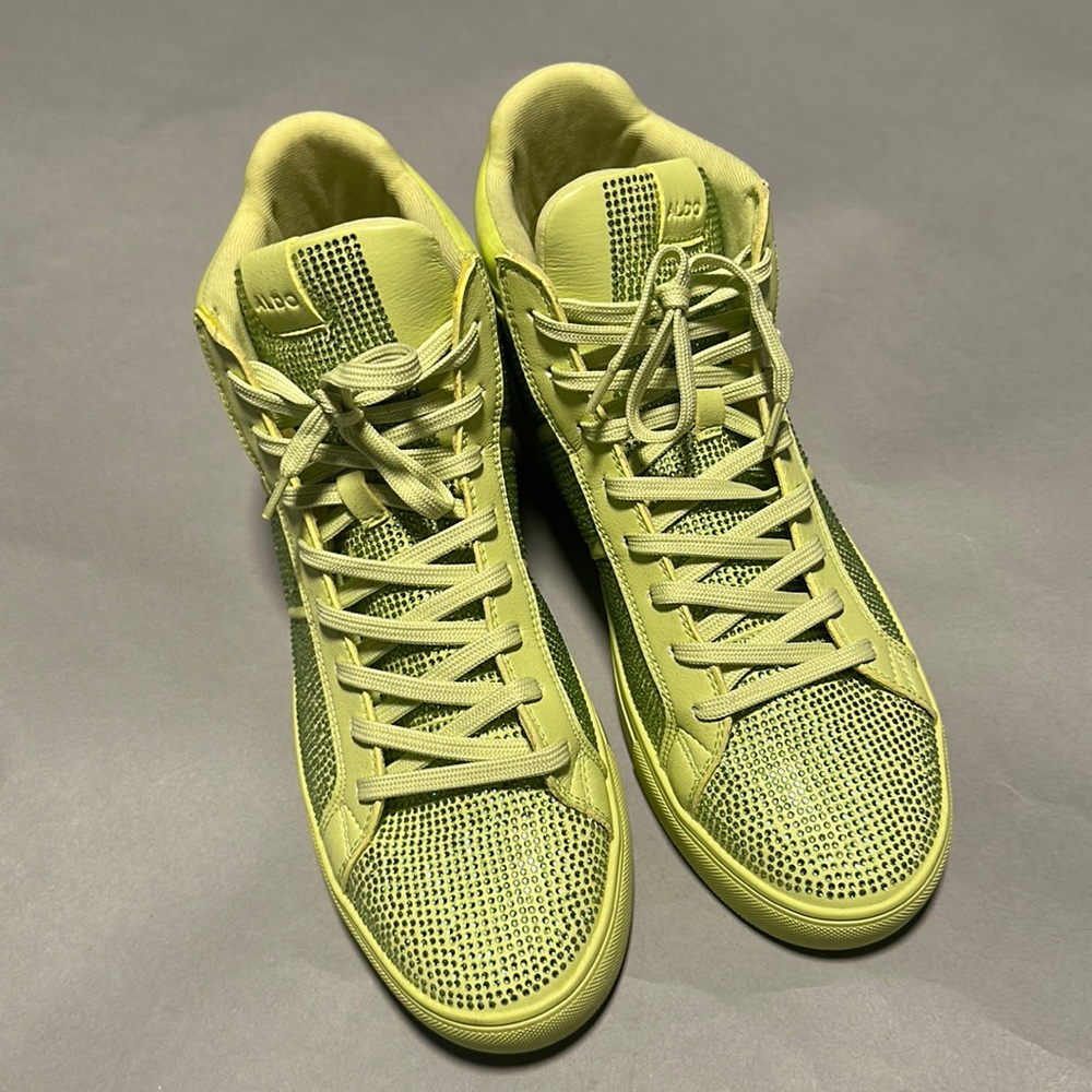 Neon Yellow Aldo Crystal Sneakers Size 11